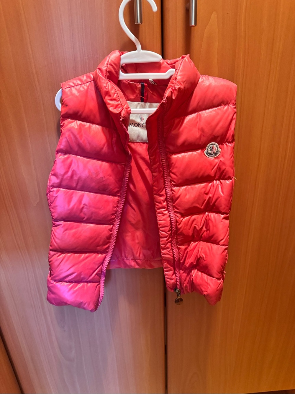Moncler Girls' Bright Pink Quilted Down Vest